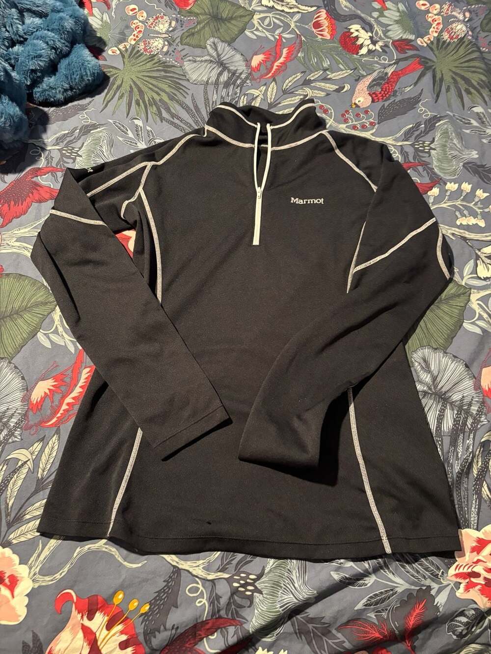 Marmot 1/2 Zip Pullover Womens Size L Black Base Layer Shirt